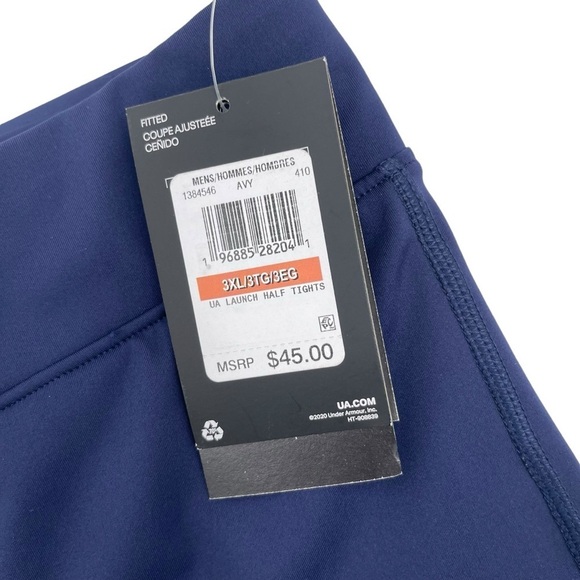 Under Armour Men's Size 3XL Navy Launch 1/2 tights NWT - Picture 2 of 9